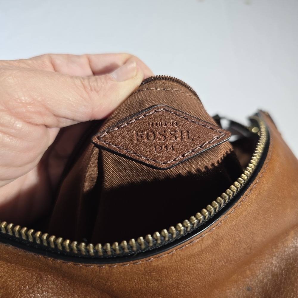 Fossil Chestnut Brown Genuine Leather Backpack - Picture 10 of 11
